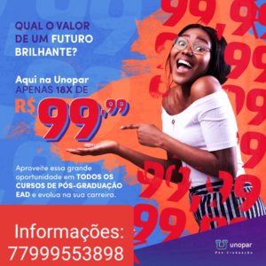 Leia mais sobre o artigo Parceria do Seebi com Unopar viabiliza  cursos de pós-graduação por R$ 99,99 até 13/03/2022